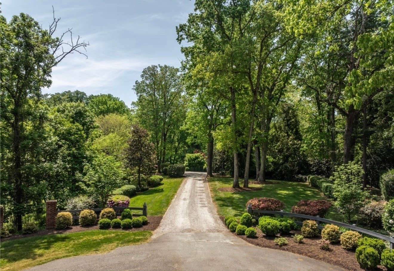 Beautifully manicured entrance — a great first impression